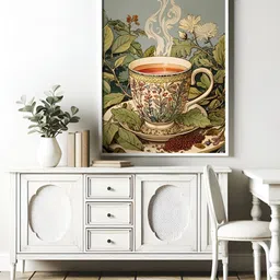 Sassyco Green & Blue 1 Piece Canvas Floral and Botanical Wall Paintings-picture-33