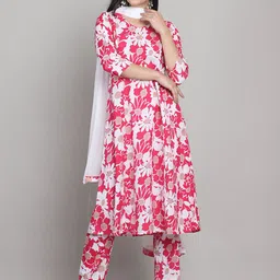 Roly Poly Women Floral Printed Regular Kurti with Trousers & With Dupatta-image-71