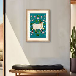 ADMIRE HOME Turquoise Blue & White Printed Wooden Wall Paintings-image-10