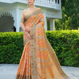 ISHIKA FAB Woven Design Zari Organza Banarasi Saree-image-96