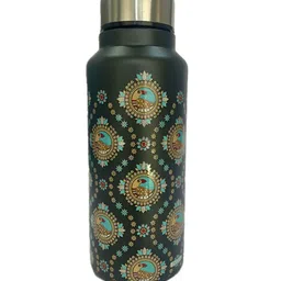 MAATIR DESIGNS Black Single Stainless Steel Printed Single Wall Vacuum Water Bottle-image-70