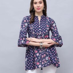 Merira Floral Printed Pure Cotton Straight Kurti-image-22