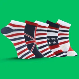MJE Men Pack Of 5 Patterned Ankle Length Socks-15