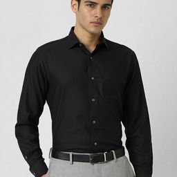 Van Heusen Men Slim Fit Spread Collar Textured Cotton Formal Shirt-image-76