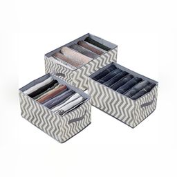 FAVRIA Grey Set of 3 Reusable Drawer Organiser Organisers-28