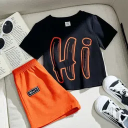 Yoonikk Unisex Kids Printed T-shirt with Shorts-32