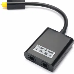 LipiWorld Black Digital Optical Audio Splitter 1 Male in 2 Female Out Toslink Audio Splitter Fiber Optical Cable Splitter Phone Converter-15