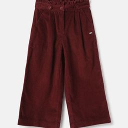 Blue Giraffe Girls Textured Straight Fit Pleated Trousers-9