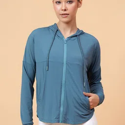 Fitkin Women Lightweight Training or Gym Open Front Jacket with Embroidered-47