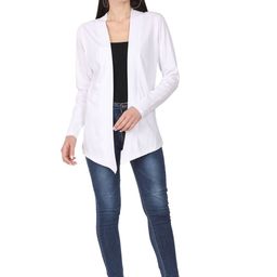FARICON Women Solid Longline Shrug-45