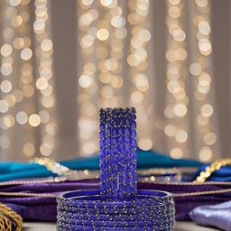 KOTTIAR CREATIONS Set Of 12 Crystal Studded Glass Bangles-11