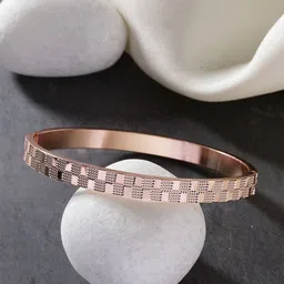 Anouk Men Rose Gold-Plated Stainless Steel Kada Bracelet-image-60