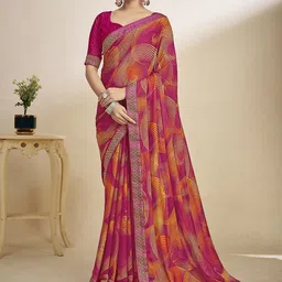 KALINI Geometric Poly Chiffon Saree-picture-18