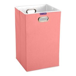 prettykrafts Peach-Coloured Cotton Rectangular Foldable Laundry Bag With Lid-40