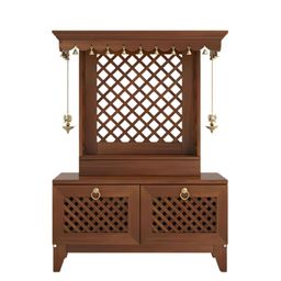 DZYN Furnitures Pravaha Brown Wooden Floor Home Temple-image-52