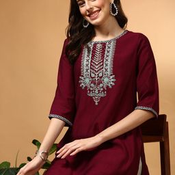 Anouk Women Embroidered Round Neck Kurta-picture-23