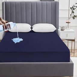 AVI Navy Blue Terry Water Resistant Mattress Protector-image-7