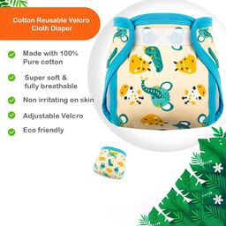 Born Babies Set Of 3 Reusable Cloth Velcro Diapers image 5
