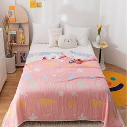 JC HOME Pink & Blue Cartoon Characters AC Room 400 GSM Double Bed Quilt-image-62