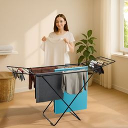 Myntra Elegant Homes Black Foldable Cloth Stand With 16 Hanger Rods-14