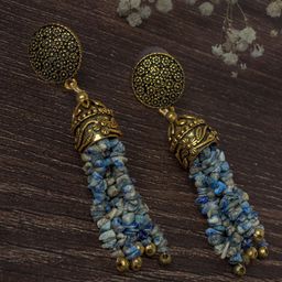vivinia BY VIDHI MEHRA Gold-Plated Stones Studded Circular Shaped Drop Earrings-10