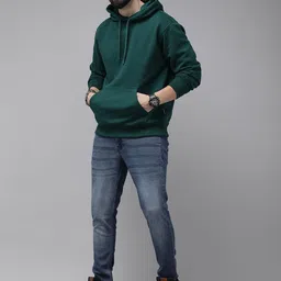 The Roadster Lifestyle Co Men Solid Pure Cotton Hooded Sweatshirt-image-88