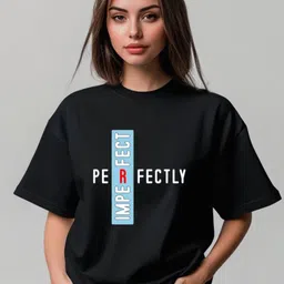 Storeily Women Typography Printed Round Neck Cotton Oversized T-shirt-picture-14