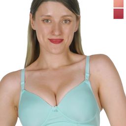 SHYAM SONS FLAIR Plainmould Pack Of 3 Full Coverage Lightly Padded Seamless T-shirt Bra-image-66