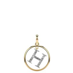 VALANOVA 18K Yellow Gold 0.28 Ct Lab Grown Diamond Alphabet H Pendant-image-13