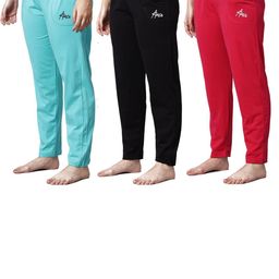 FIT N FAME Women Pack of 3 Mid-Rise Cotton Pyjamas-image-73