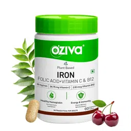 OZiva Iron & Folic Acid Tablet With Vitamin C & B12 - 60 Tablets-25
