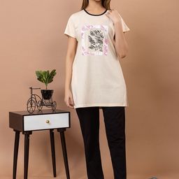 TWENTY ME Women Abstract Printed Pure CottonNight suit-image-35