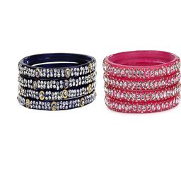 SOMIL Set of 20 Blue Alloy Bangles-image-79