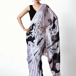 DIVASTRI Checked Silk Blend Saree-picture-34
