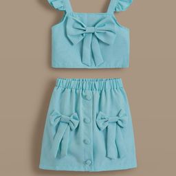 hopscotch 2-Pc Bow Applique Blouse & Skirt-picture-21