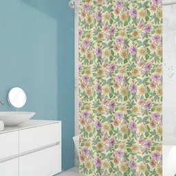 ArtzFolio Yellow & Purple Printed Waterproof Shower Curtain-7