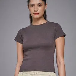 MKH Elevated Essentials Round Neck Short Sleeves Relaxed Fit T-shirt-image-82