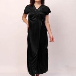 CHUI MUI Pack of 2 Satin Maxi Nightdress with Robe-image-26