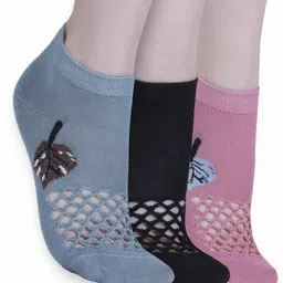 Dollar Women Pack Of 3 Self-Design Ankle-Length Socks-image-32