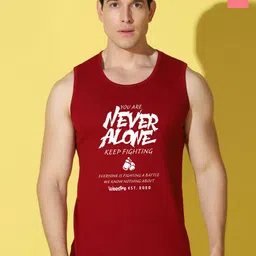 WOOSTRO Pack Of 2 Printed Combo Cotton Gym Vests VWS26(ALONE MAROON)(RUN PEACH)-image-56
