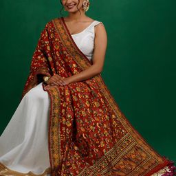 TEEJH Floral Woven Design Dupatta-39