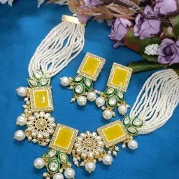 UNNATI JEWEL Yellow Brass Jewellery Set-31
