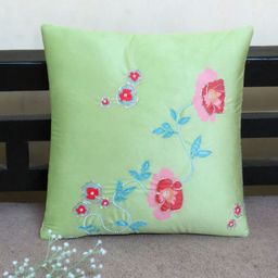 Mid July Home Sea Green & Pink Floral Velvet Square Cushion Covers-39