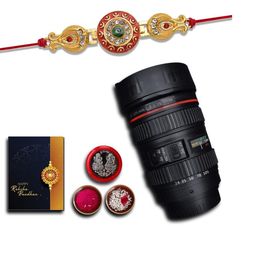 DeoDap Roli Chawal Coin Mug & Greeting Card Rakhi Gift Set-image-56