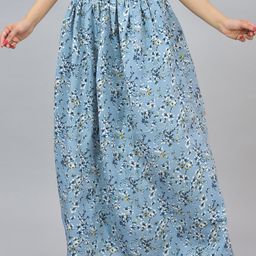 Girly Girls Women Floral Printed Flared Maxi Skirt-image-50