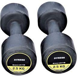 HackerX 2-Pcs Rubber Fixed Weight Dumbbell - 2.5 kg Each image 1