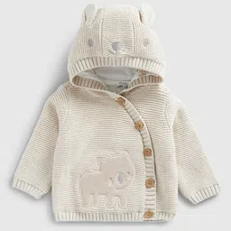 mothercare Unisex Kids Embroidered Detail Hooded Cotton Cardigan Sweater-image-22