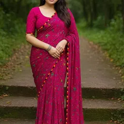 Moda Rapido Pink Pure Georgette Printed Sarees-picture-48