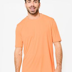 Domyos By DecathlonMen's Short-Sleeved Crew Neck Breathable Fitness T-Shirt - Orange-image-91
