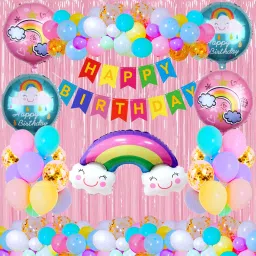 Happy Birthday Rainbow Theme Combo Kit For Party Decoration Items-image-37